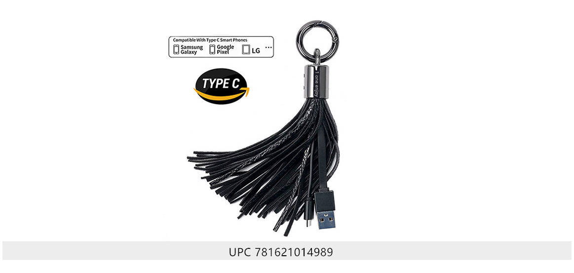 1 one enjoy tassel keychain type c cable