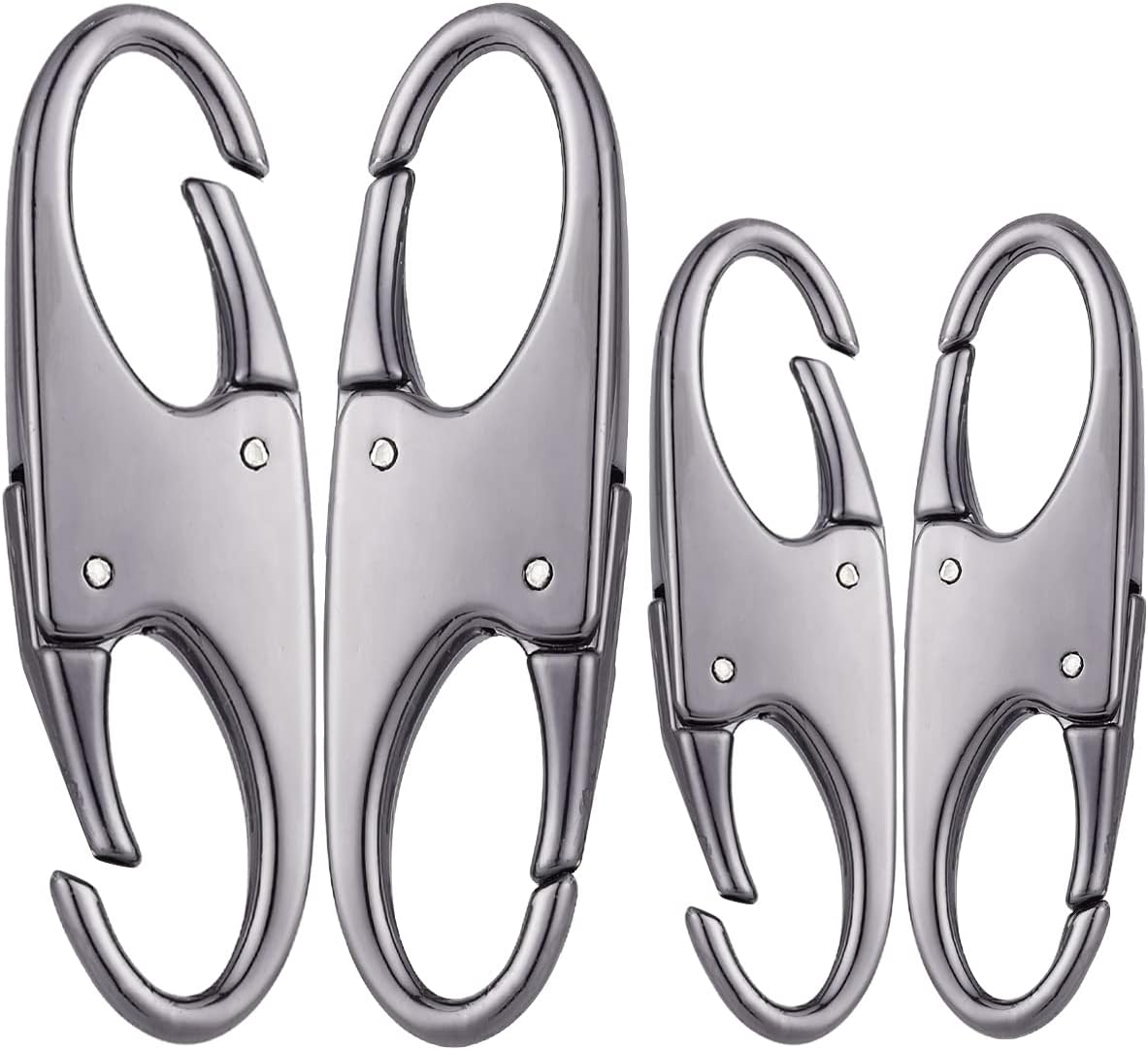Anti Theft Zipper Lock- Backpack Zipper Lock Keep The Zipper Closed, Quick Disconnect Clip - Key Holder Add-on Accessory 4 PCS 2 Sizes (Grey)