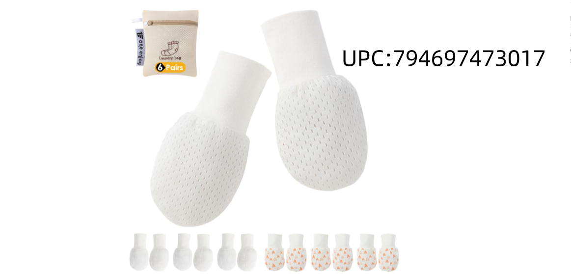 Baby Mittens Anti Scratch Baby Girl Mittens No Scratch Mittens Baby Girls Hands Gloves for 6-12 Months Babies Girls (6 Pairs)