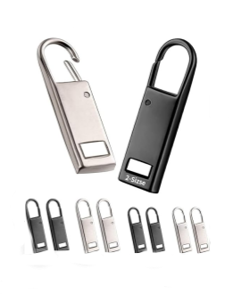1 one enjoy Metal Zipper Pull Replacement (8 PCS), Includes 2 Black/Silver, 2 Small Silver for Luggage, Shoes, Jackets, Backpacks, Pants